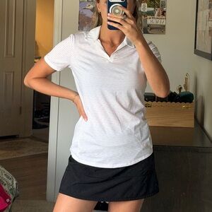 NWT Adidas Light Coral Striped Golf Polo